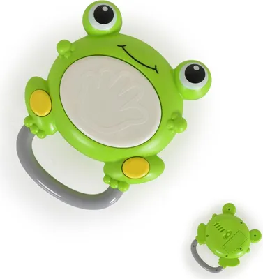 Produktbild von Moni Musikspielzeug Trommelfrosch MBX06-1, Trommelgeräusche, Tierstimmen, Musik grün