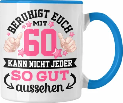 Produktbild von Trendation - 60. Geburtstag Frauen Tasse Geschenk Geschenkidee 60er Geburtstag Spruch Perfektion Mama Mutter Lustiger Spruch Witzig (Blau)