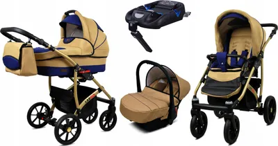 Obrázek produktu pro BabyLux® Largo | Kocárek 4v1 Set | Coffe Sailor Blue | Kombinovaný kocárek | Sada kocárku |