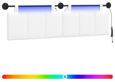 Produktbild von Hängendes Kopfteil Mit LED Licht Weiß Stoff