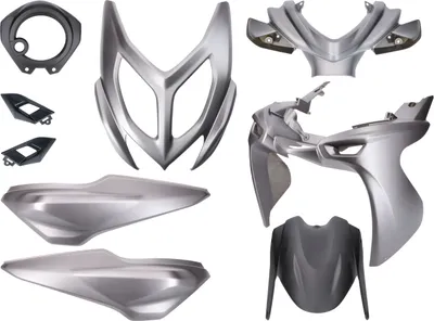 Image de Kit d'habillage TUNR 9 pièces noir/gris mat pour Yamaha Aerox, MBK Nitro 50ccm 2013