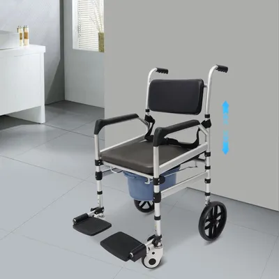 Produktbild von Faltbarer Duschhocker - Duschstuhl - Toilettenstuhl - Mobilitätsstuhl - Duschhilfe - Verstellbare Sitzhöhe