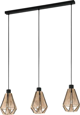 Produktbild von ADWICKLE Hängeleuchte Hängelampe Pendellampe Pendelleuchte - L87 x B14,5 x H110 cm - schwarz - 3X40W exkl. - IP20