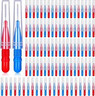 Imagen del producto de Cepillos interdentales con aplicador, 100 unidades, en varios colores, para la higiene bucal