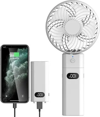 Zdjęcie produktu dla Mały wentylator akumulatorowy 5200 mAh, do podróży, biura, na kemping, 5 trybów pracy
