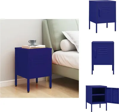 Produktbild von vidaXL Nachttisch Marineblau 35x35x51 cm Stahl - Nachttische