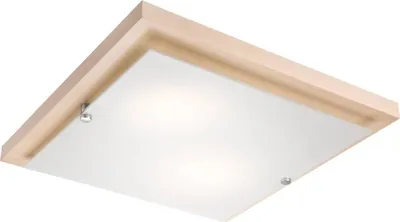 Image de Plafonnier BLANC E27 L : 35 cm l : 35 cm H : 6,5 cm, à intensité variable