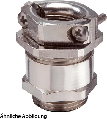 Produktbild von WISKA DIN-Verschraubung mit Doppelbügel Zugentlastung M20x1,5 Messing (CuZn) vernickelt Gewindelänge 6,0mm - 1 Stück