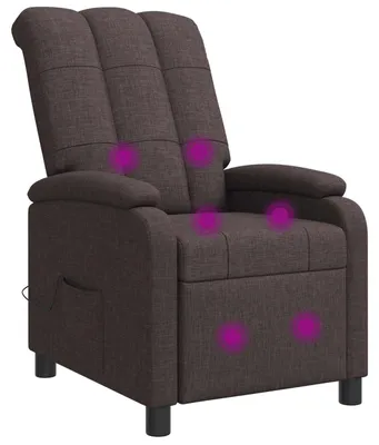 Immagine prodotto di Poltrona massaggiante relax, colore marrone scuro, rivestita in tessuto