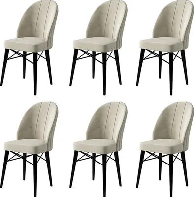 Produktbild von Skye Decor, Ritim - Cream, Black, Esszimmerstuhl, Creme, 100 % METALL, 44 x 96 x 42 cm