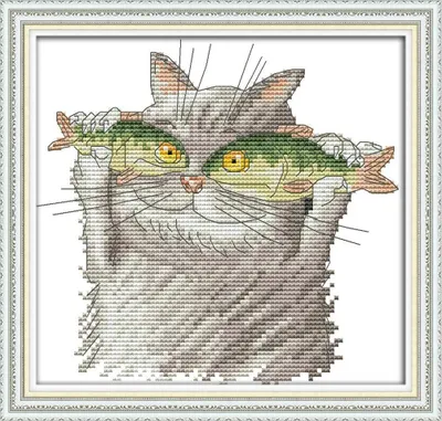 Zdjęcie produktu dla Zestaw do haftu DIY, Stemplowany haft krzyżykowy, 26 x 25 cm, Kompletny zestaw startowy dla początkujących