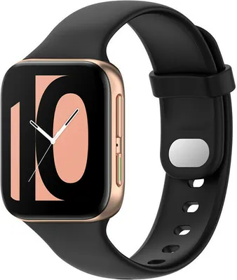 Produktbild von Strap-it Oppo Watch Silikonarmband (Schwarz)