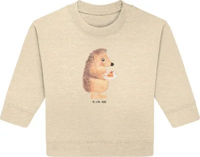 Produktbild von Mr. & Mrs. Panda Organic Baby Pullover Igel Kuchenstück 24. - 36. Monat - Natural Raw - Geschenk, Torte, Geburtstagskuchen, Bullover, Backen, Lustige Sprüche, Kuchen