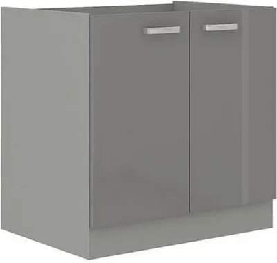 Immagine prodotto di Mobile cucina sottolavello 80 cm RONG - grigio / grigio lucido