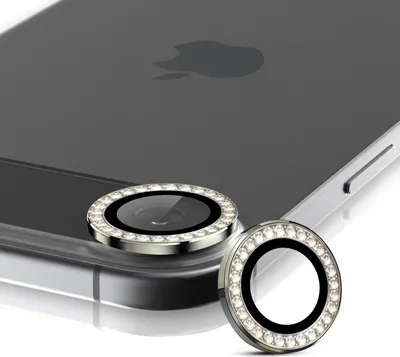 Produktbild von Kamera Linsenschutz Glas Set mit Schmucksteinen für Apple iPhone 17 Air Schutzglas Camera Linse Panzerfolie 9H Titan Grau