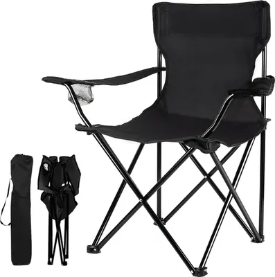 Produktbild von 2x Faltbarer Campingstuhl mit Tragetasche & Getränkehalter –für Camping, Angeln