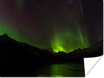 Produktbild von MuchoWow® Poster Aurora - Sternenhimmel - Berge 40x30 cm - Plakate für die Wände - Poster Wohnzimmer