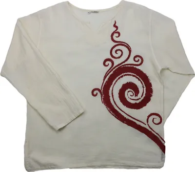 Produktbild von Hemd - Bluse - Oberhemd - Sommerhemd - Tunika - Ornament Spirale natur M