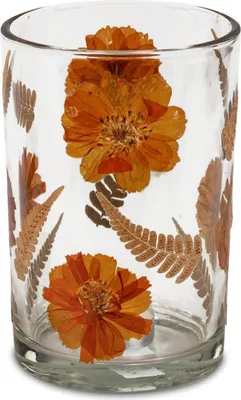 Produktbild von Windlicht, Teelichthalter TROCKENBLUMEN H. 18cm D. 12cm Glas Formano WA