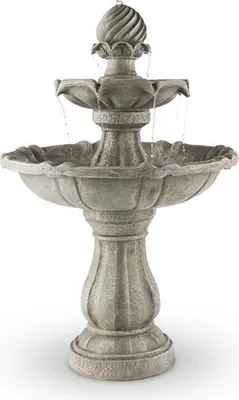 Produktbild von blumfeldt Vogelsbrunn - Gartenbrunnen , Springbrunnen , Zierbrunnen , Vogeltränke , Beton-Optik , 3 Watt Solarpanel , Pumpe , 250 Liter/h Durchfluss , witterungsbeständig , grau