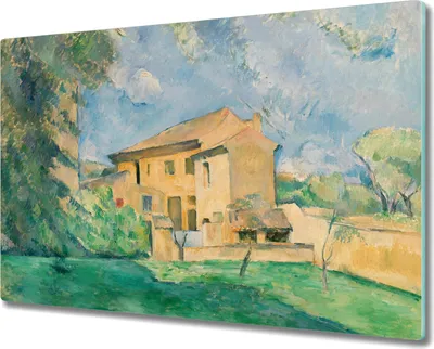 Produktbild von Coloray Kochplattenabdeckung Herdabdeckplatte 80x52 cm Hackbrett Schneidebrett Küchenbrett - Dorf Gebäude