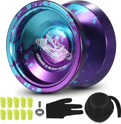 Produktbild von Aluminium-Yo-Yo-Ball, Wettkampf-Yo-Yo-Geschenk mit Tragschnueren, Handschuh und Aufbewahrungskoffer