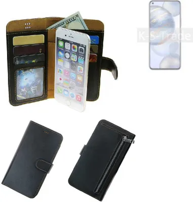 Produktbild von K-S-Trade Schutz Hülle kompatibel mit Huawei Honor 30 Klapphülle Case Phone cover Slim Handytasche Handy Hülle schwarz aus Kunstleder (1 Stk)