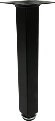 Obrázek produktu pro Noha nábytku, rovná, čtvercová, černá, kovová, nastavitelná, 20 cm