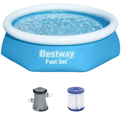 Immagine prodotto di Set per piscina fuori terra Bestway® Fast Set™ con pompa filtro Ø 244 x 61 cm, blu, rotondo