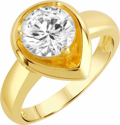 Produktbild von Zeeme Basic Ring 925/- Sterling Silber gelb 017 (53,5) Zirkonia weiß 360272360-1