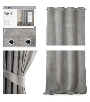 Produktbild von Vorhang Ösenschal blickdicht Verdunklungsvorhang 140 x 270 cm - Silber