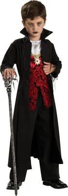 Immagine prodotto di Bristol Novelty - Costume da "Vampiro Reale" - Ragazzi BN5151 (L) (Nero/Rosso/Bianco)