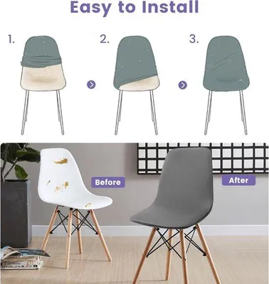 Imagen del producto de Juego de 4 fundas para sillas – color gris claro, universales, desmontables y lavables