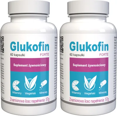 Zdjęcie produktu dla Glukofin Forte - 120 Kapsułek - (2 x 60 Kapsułek) - 2 Dawki