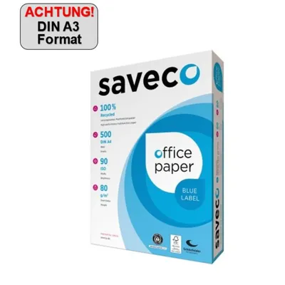 Produktbild von Saveco Kopierpapier Blue Label 100000010 A3 80g ISO 90 500Bl.