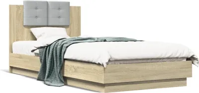 Produktbild von vidaXL Bettgestell mit Kopfteil Sonoma-Eiche 90x200 cm Holzwerkstoff