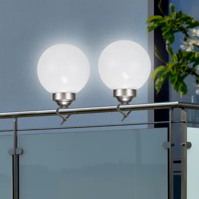 Produktbild von LED Solar Kugellampe - 2in1 - 4 warmweiße LED - D: 15cm - inkl. Clip und Erdspieß