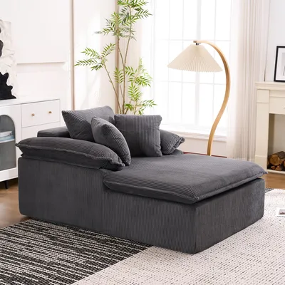 Obrázek produktu pro MODFU Vysoká rozkládací postel z pěny, denní postel – čtecí lounge pohovka bez montáže, s širokými područkami, šedá