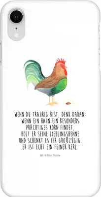 Produktbild von Mr. & Mrs. Panda Iphone XR Handyhülle Hahn Korn - Weiß - Geschenk, Eier, Bauernhof, Premium Kunststoff, Natur, Handy Case, Henne