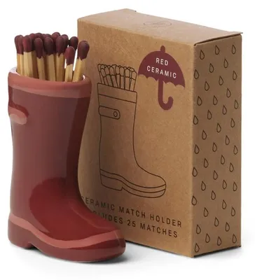 Produktbild von Paddywax WELLINGTON Streichholzhalter mit 25 Streichhölzern - rot