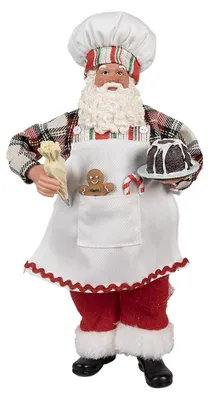 Produktbild von Clayre & Eef Weihnachtsdekorationsfigur Weihnachtsmann 28 cm Weiß Kunststoff