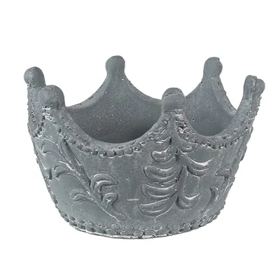 Produktbild von Clayre & Eef Innenblumentopf Krone 18x17x12 cm Grau Stein