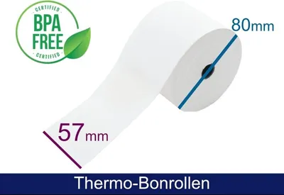 Image de Thermorolle - 57 80 12 (B/D(max.)/K) weiss, 78m, 55g