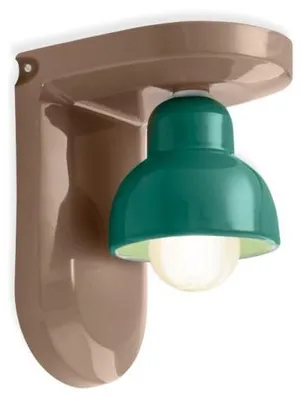 Obrázok produktu pre Vintage Deco Berimbau keramické nástenné svietidlo Mocha Brown a tyrkysová 1 svetlo E27