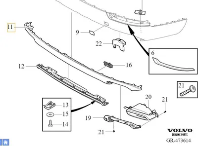 Zdjęcie produktu dla VOLVO XC90 II tylny dyfuzor zderzak spoiler srebrny OE