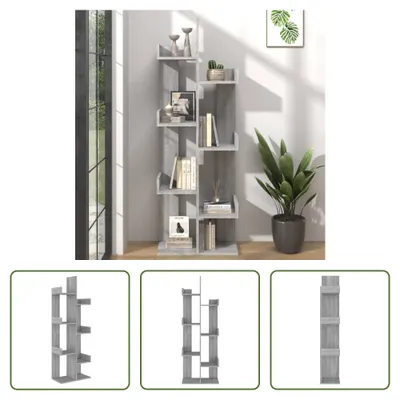 Produktbild von The Living Store Bücherschrank 48x25,5x140 cm Grau Sonoma Holzwerkstoff