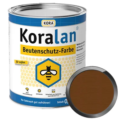 Produktbild von KORA Koralan Beutenschutz-Farbe 0.75 Liter (BRAUN) Wetterschutzfarbe für Bienenkästen