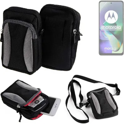 Produktbild von K-S-Trade Holster Schutz Hülle kompatibel mit Motorola Moto G54 5G Handy Hülle Gürteltasche Umhängetasche mit Zusatzfach schwarz