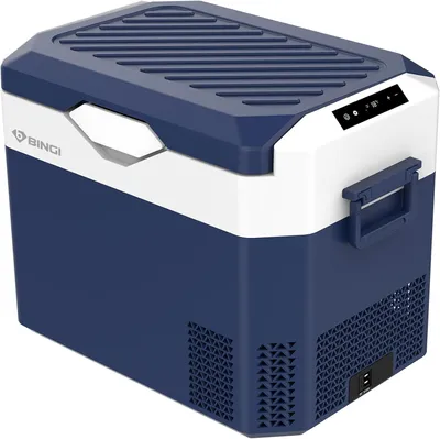 Zdjęcie produktu dla Lodówka samochodowa BINGI, pojemność 30 litrów, przenośna, zasilana 12/24 V DC oraz 230 V AC, idealna do samochodu, ciężarówki, kempingu, kampera i użytkowania z gniazdka elektrycznego