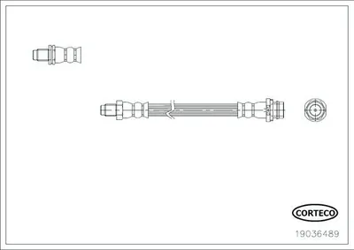 Produktbild von CORTECO 19036489 Bremsschlauch Hinten für VOLVO V70 III (135) XC70 II Kombi (136) S80 II (124)